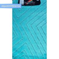 Коврик в ванную CLASSIC UNI полоски одинарный бирюзовый 55х90 см (100% полиэстер)